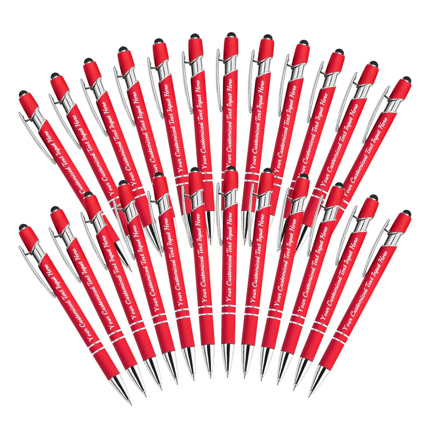 Betenshtresk Personalized Ballpoint Pen 24pcs, Custom Pens Free Engraved Bulk with Name Logo, Soft