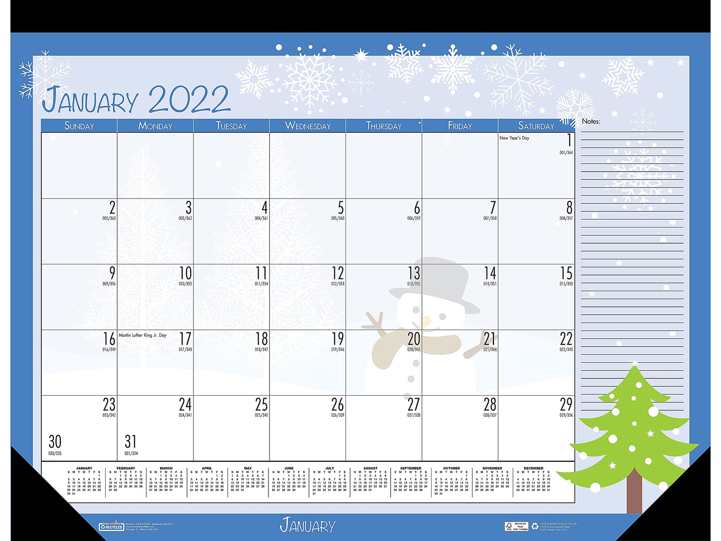 House of Doolittle 2022 Monthly Seasonal Desk Pad Calendar, 18.5 x 13 Inches, January - December