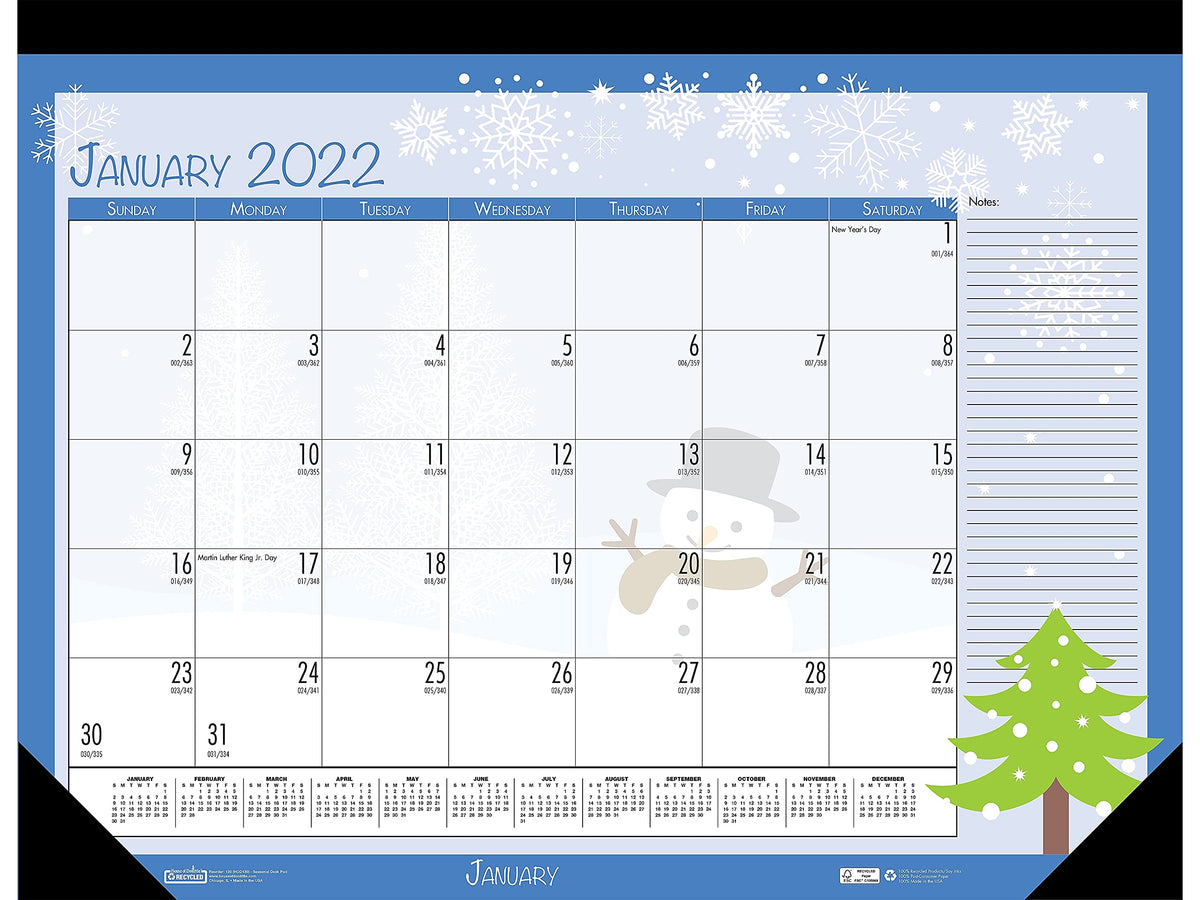 House of Doolittle 2022 Monthly Seasonal Desk Pad Calendar, 18.5 x 13 Inches, January - December