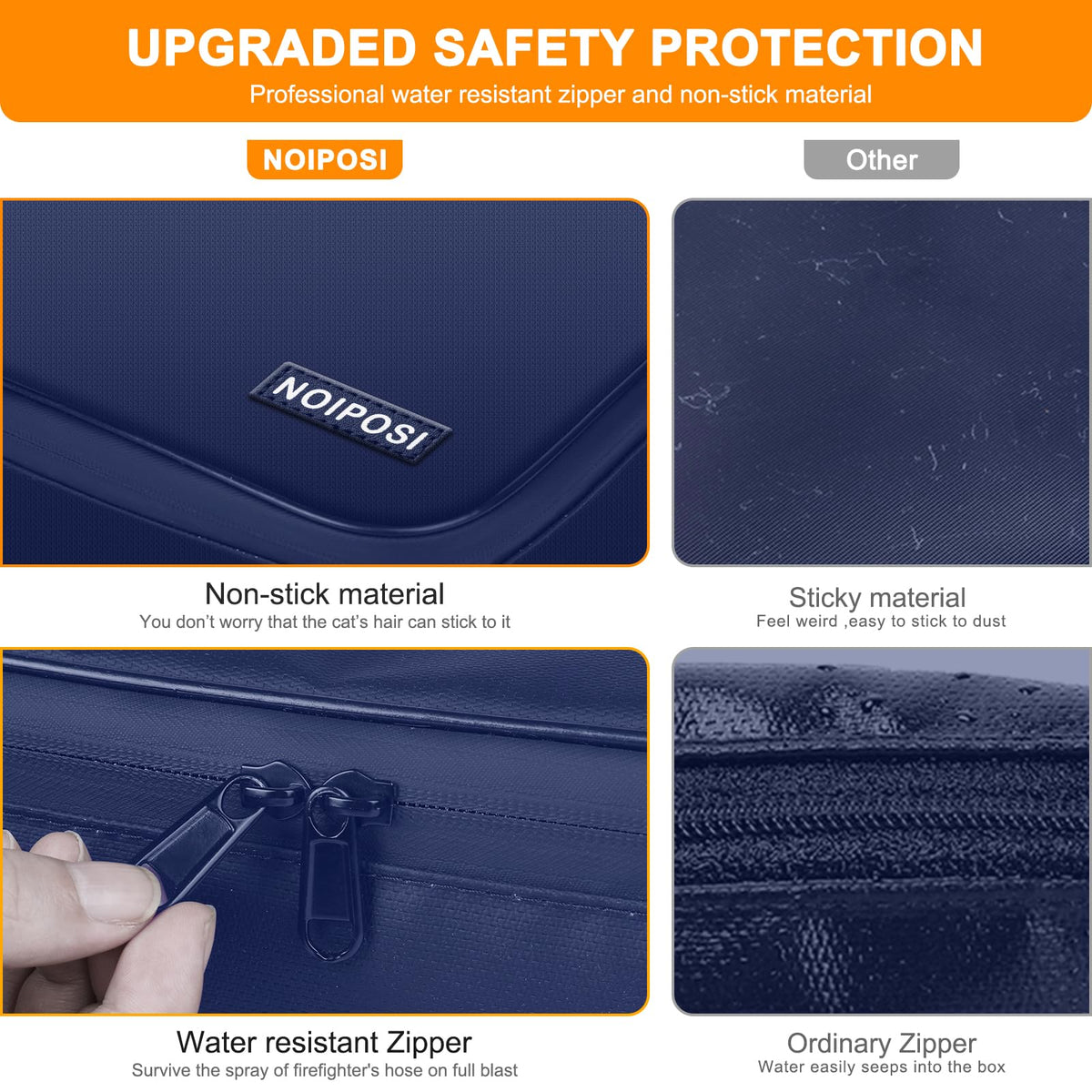Noiposi 5200℉ Fireproof Document Box with Lock 16.1"x11.4"x4.3"- 8 Layers
