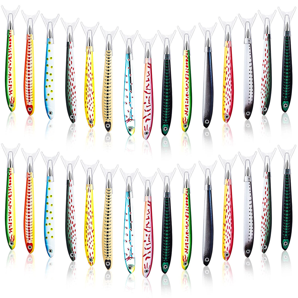 Outus 30 Pieces Fish Pens Fishing Birthday Party Favors Decoration Writing Ballpoint Pens for