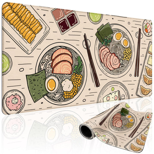 Mcapirivo Japanese Ramen Large Mouse Pad Gaming Desk Mat XXL 31.5"x15.7"