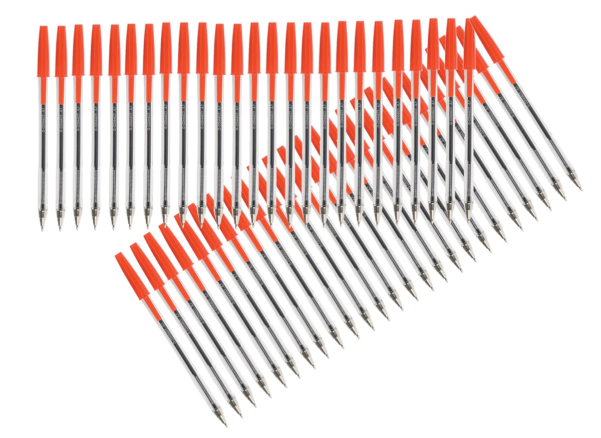 Q-Connect KF26041 Medium Ballpoint Pen - Red, Pack of 50