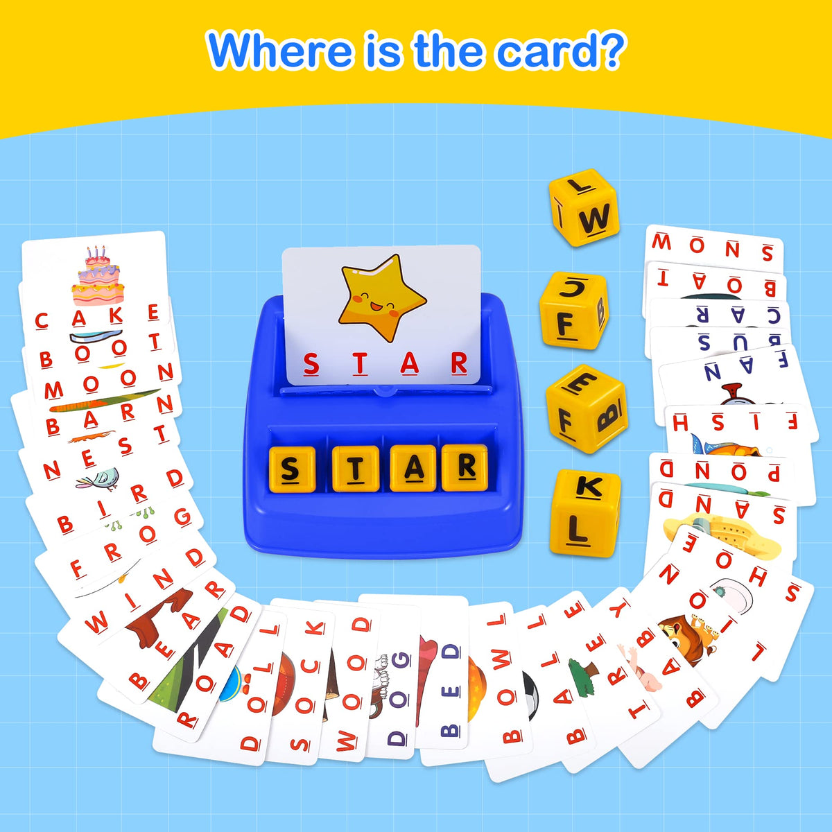 Fenikso Matching Letter Game, Alphabet Spelling & Reading Words, Objects & Color Recognition, Early