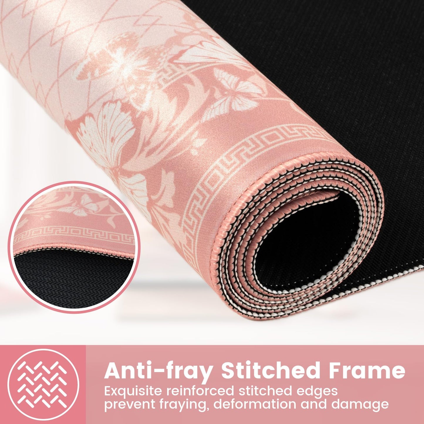 HAOCOO Pink Desk Pad, Cute Computer Mat for Aesthetic Home Accessory