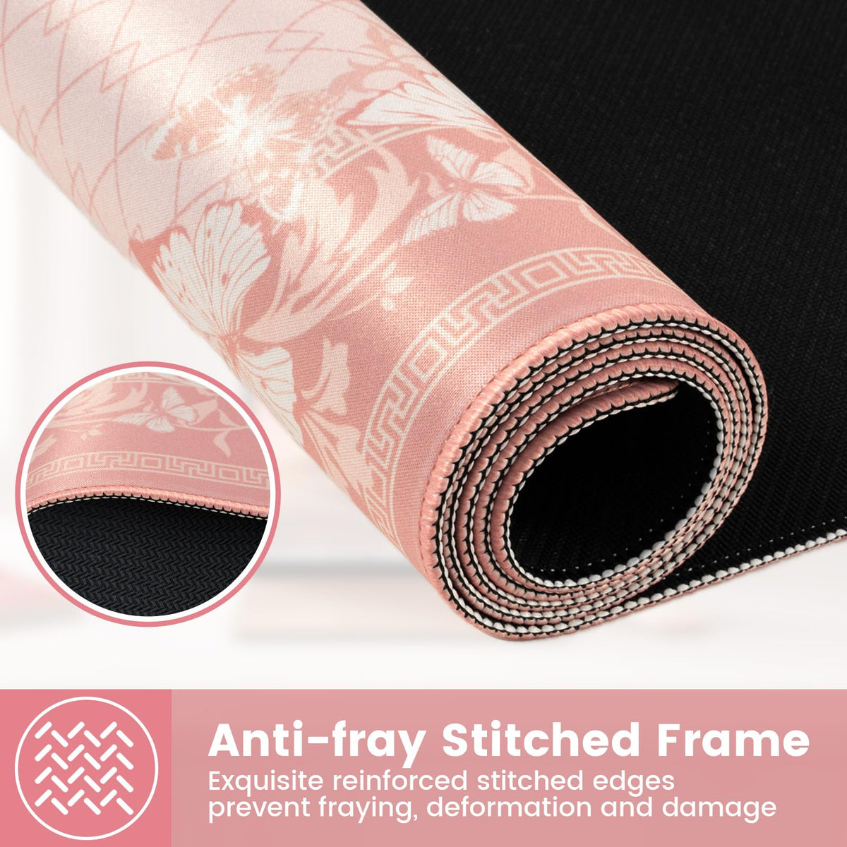 HAOCOO Pink Desk Pad, Cute Computer Mat for Aesthetic Home Accessory