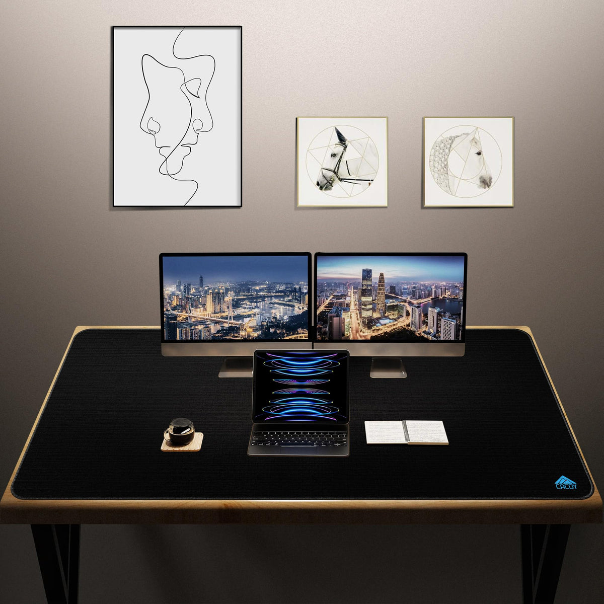 Cacoy 59"x27.5" Large Gaming Mouse Pad, Professional Desk Mouse Mat, Black