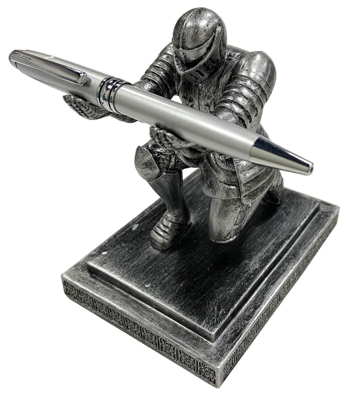Ofiedx Executive Kneeling Knight Pen Holder with Pen - Unique Office Gifts