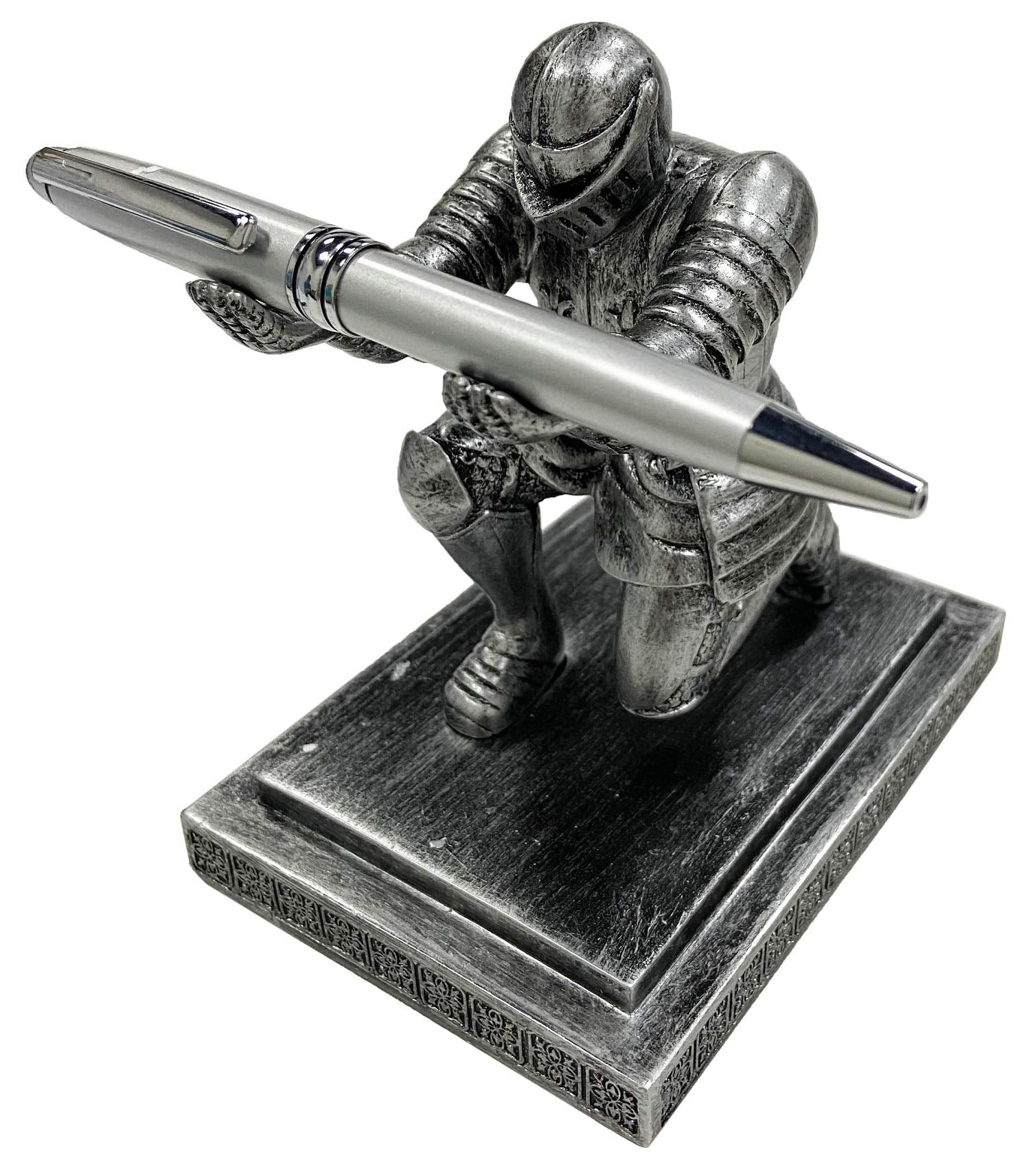 Ofiedx Executive Kneeling Knight Pen Holder with Pen - Unique Office Gifts