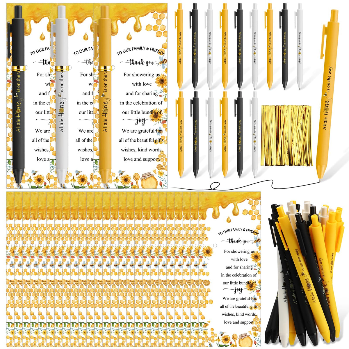 Engrowtic 50 Set Baby Shower Gifts Pens for Guests Bulk Baby Shower Party Favors Retractable