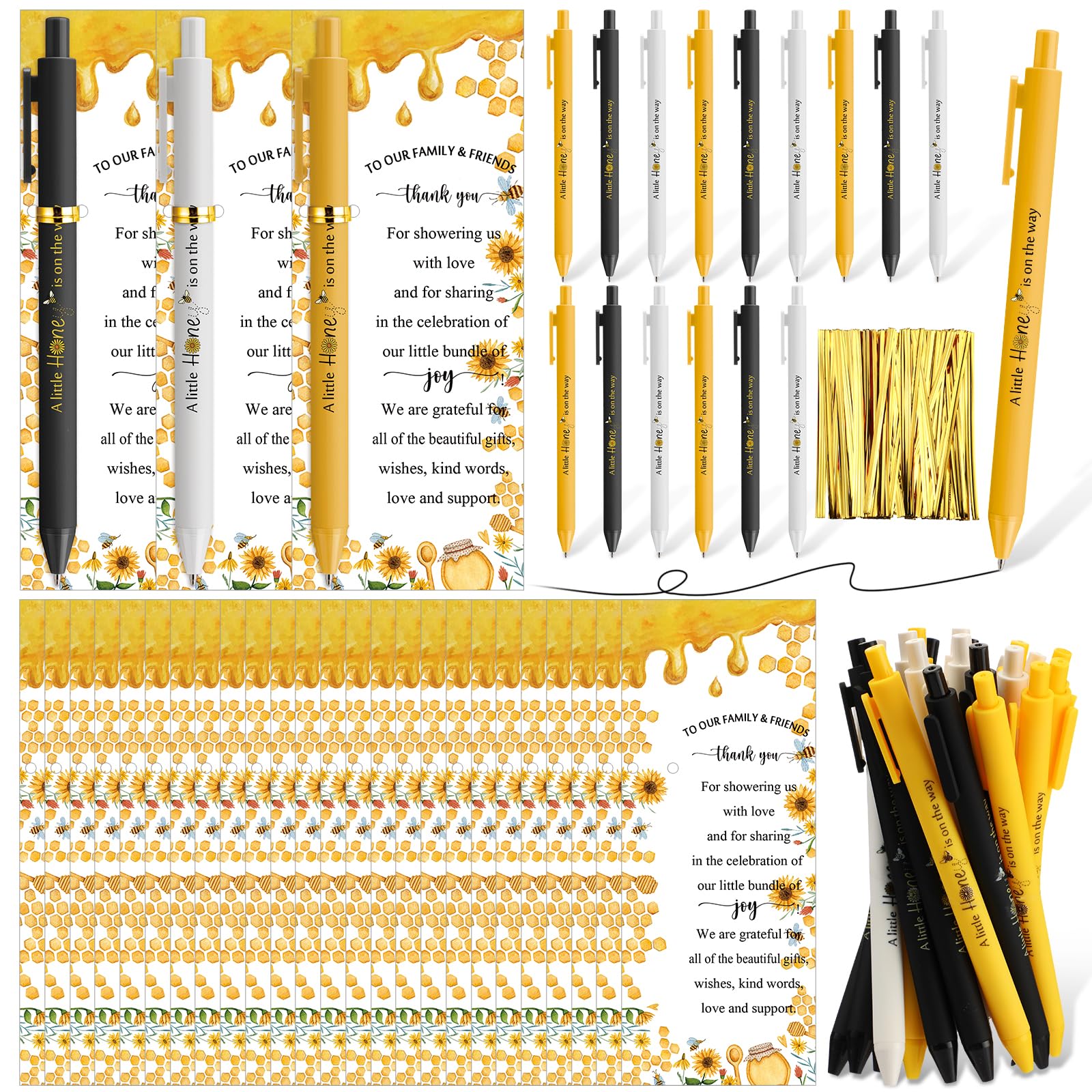 Engrowtic 50 Set Baby Shower Gifts Pens for Guests Bulk Baby Shower Party Favors Retractable