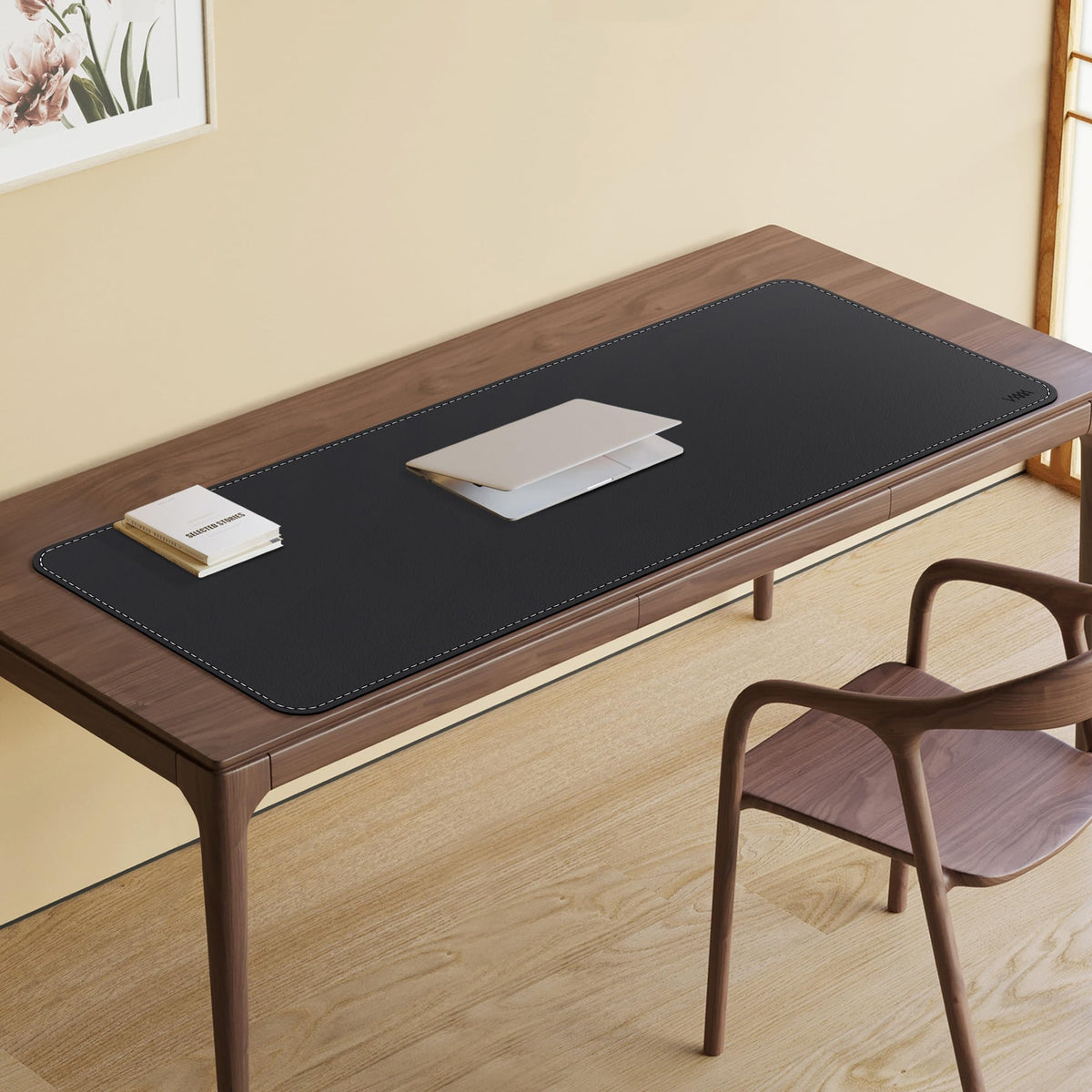 VYAAA Cork & PU Leather Desk Mat, 51"×19" Keyboard Mouse Pad, Office Desk Mat for Home or Office