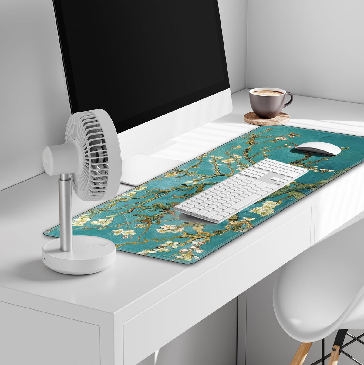 LL-COEUR XXL Landscape Gaming Mouse Pad Computer Keyboard Mat Office Desk Pad (Apricot, 35.4" x
