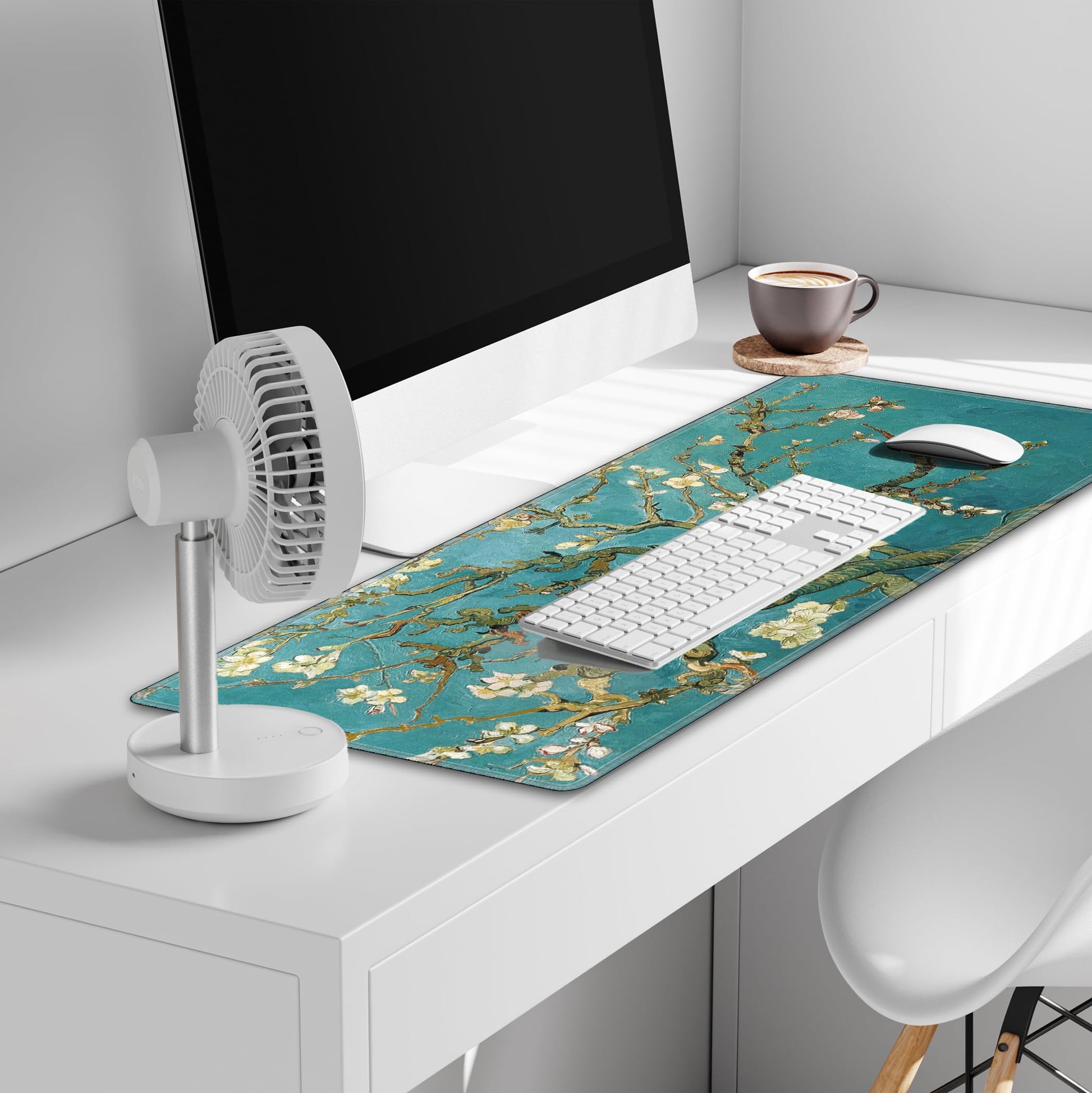 LL-COEUR XXL Landscape Gaming Mouse Pad Computer Keyboard Mat Office Desk Pad (Apricot, 35.4" x