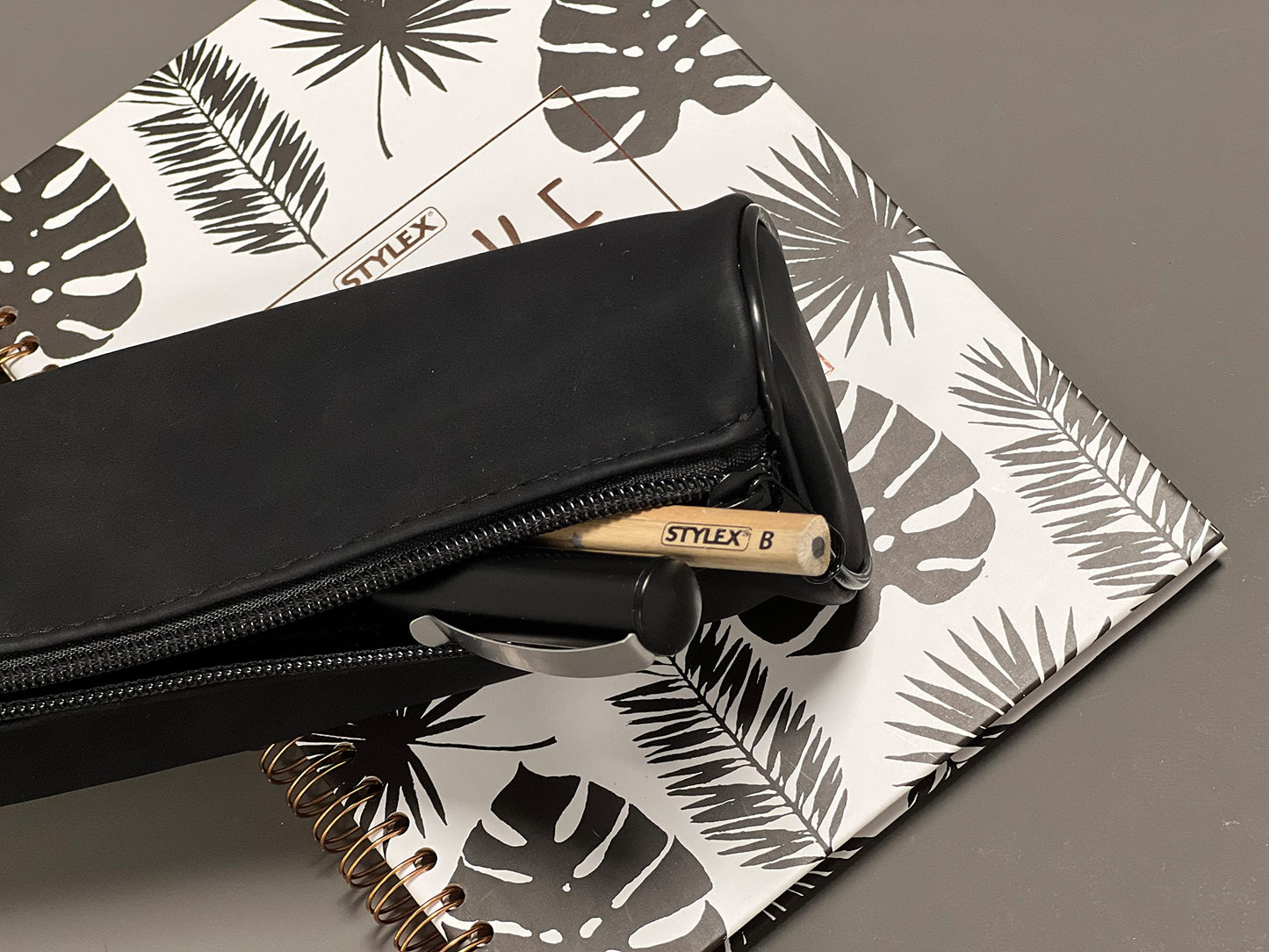 Stylex Leather Pencil Pouch - Black
