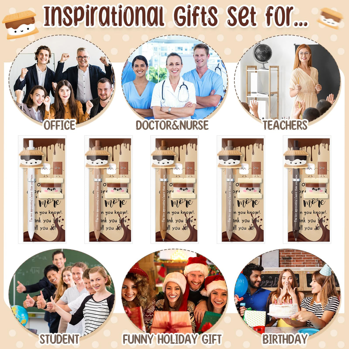 TecUnite S'more Marshmallow 20 Sets Classroom Motivation Gifts Bulk