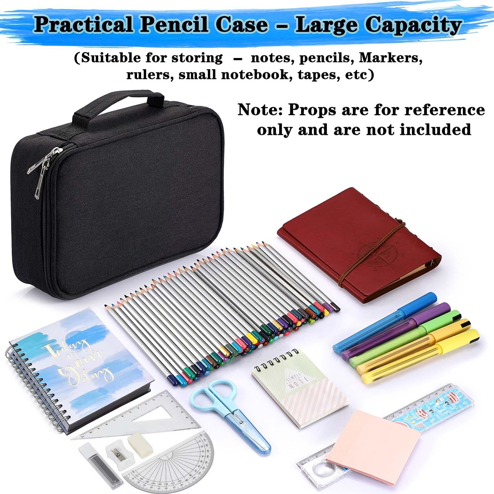 BTSKY® High Capacity Zipper Case- Multi-Functional for Stationery and Pencil, 72 Slots Colored