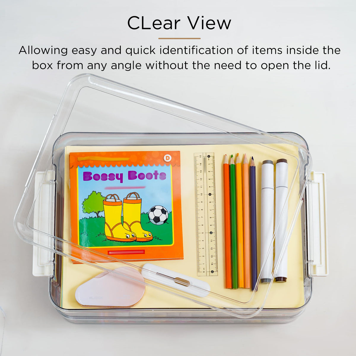 Citylife 5Packs 13''x9''Paper Storage Box with Lids, Clear Organizer