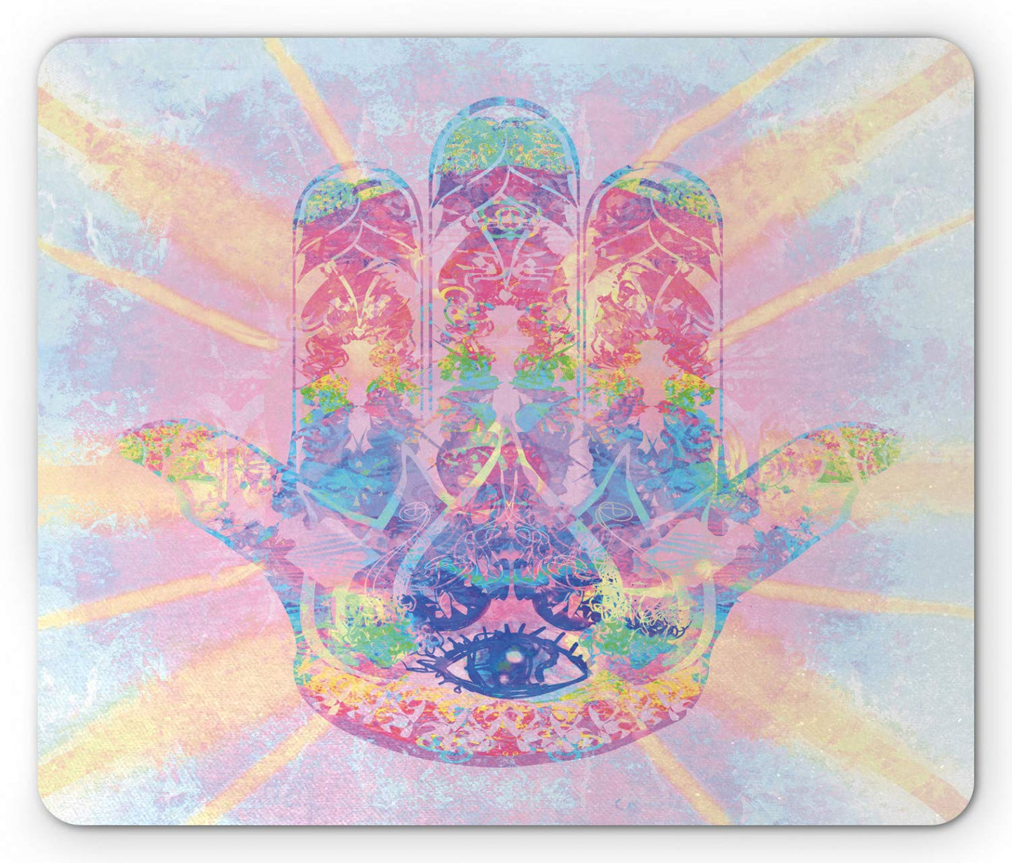 Ambesonne Hamsa Mouse Pad, Energy Flow Aura Inspired Design Harmony Yoga Meditation Theme