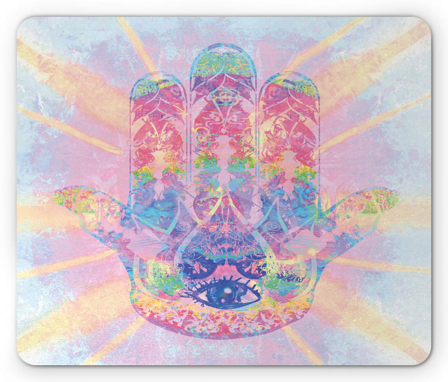 Ambesonne Hamsa Mouse Pad, Energy Flow Aura Inspired Design Harmony Yoga Meditation Theme