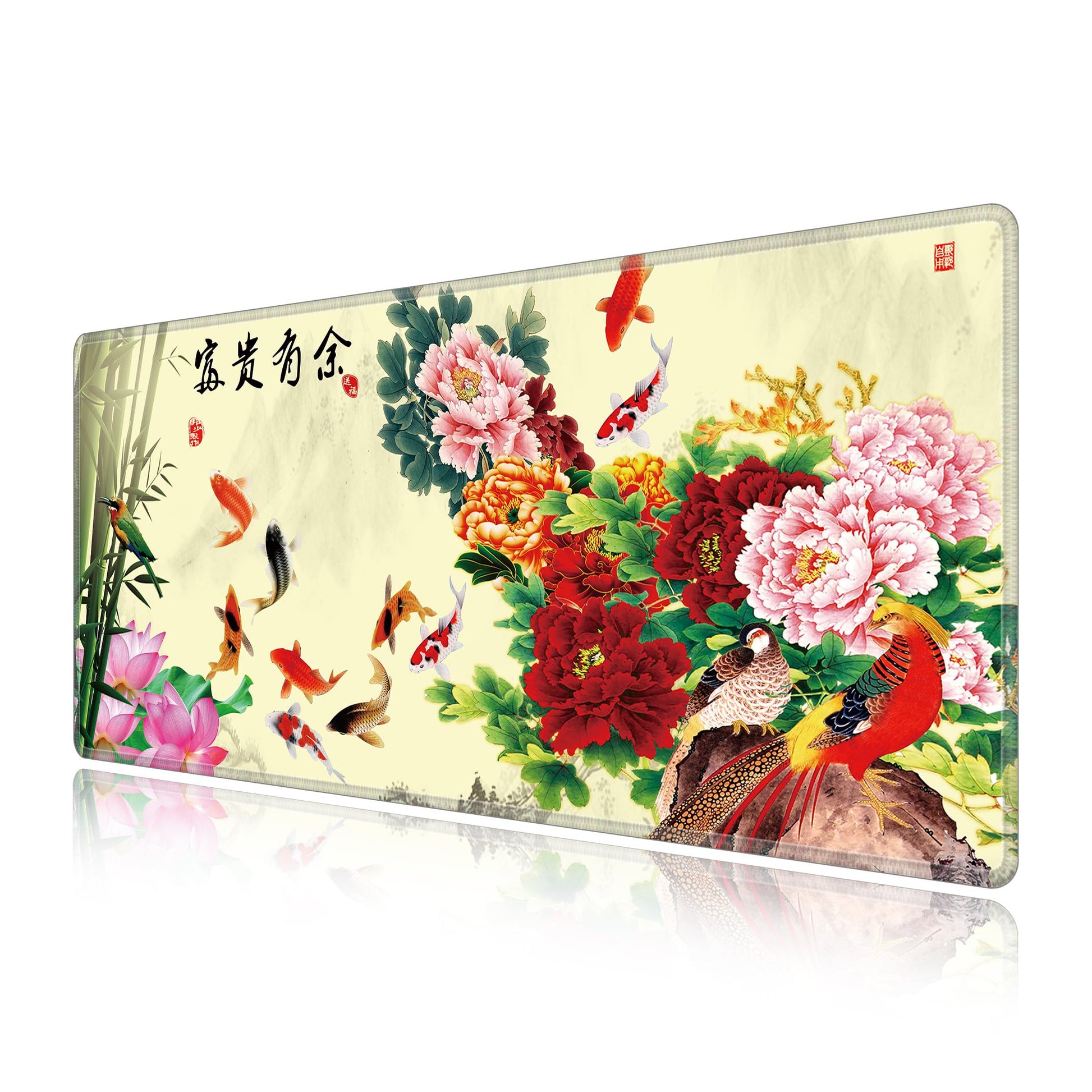 LL-COEUR XXL Landscape Gaming Mouse Pad Computer Keyboard Mat Office Desk Pad (Fish, 27.5" x 11.8"