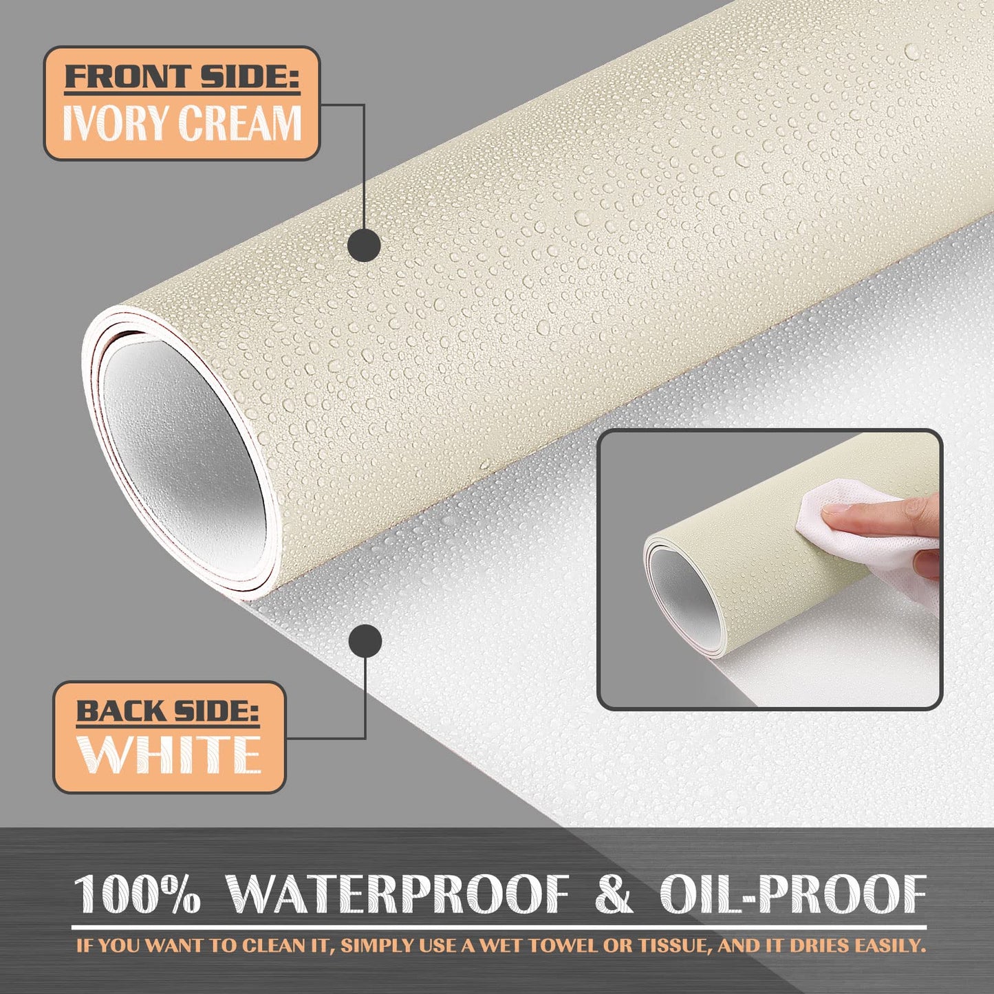 K KNODEL Extra Large Desk Mat, Leather Mouse Pad (47.2"x23.6", Ivory Cream)