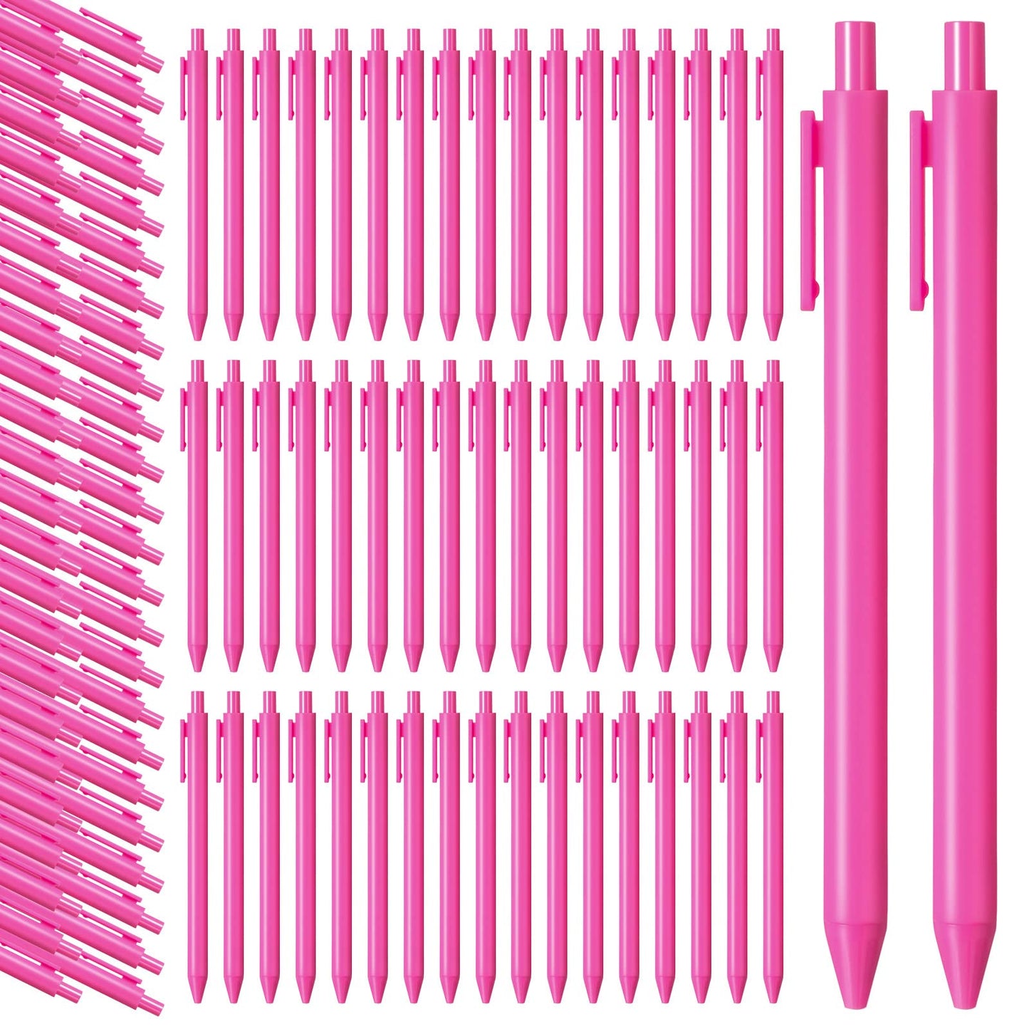 Teling 100 Pcs Ballpoint Pens Retractable Comfortable Cute Stylish Writing Pens in Medium Point 1.0