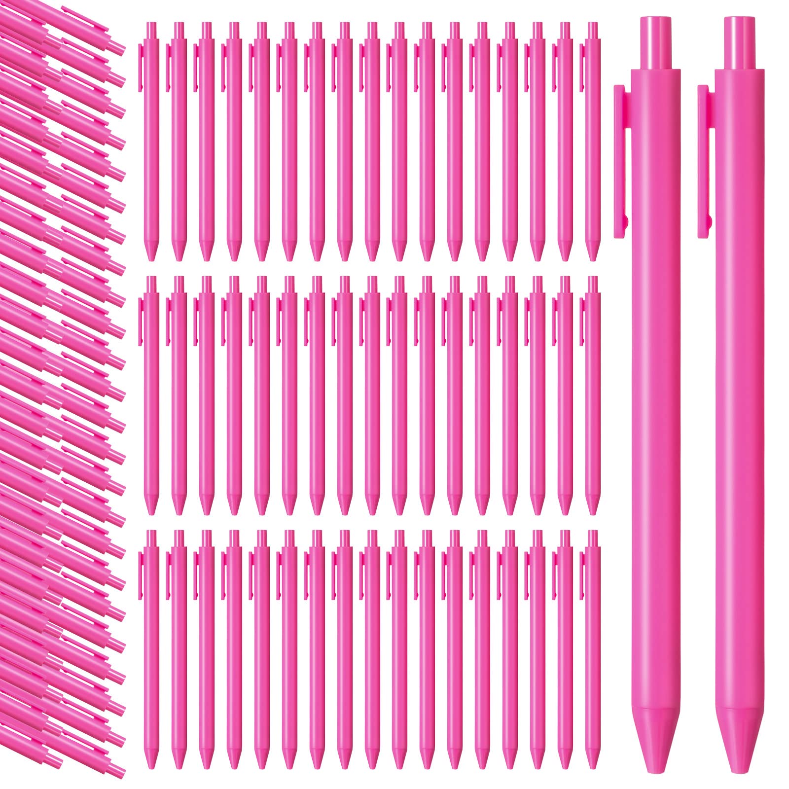 Teling 100 Pcs Ballpoint Pens Retractable Comfortable Cute Stylish Writing Pens in Medium Point 1.0