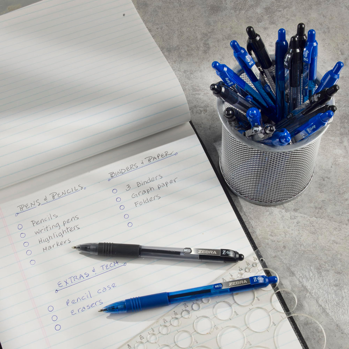 Zebra Pen Z-Grip Ballpoint Pen, Black/Blue Ink, 0.7mm, 30 Bulk-Pack