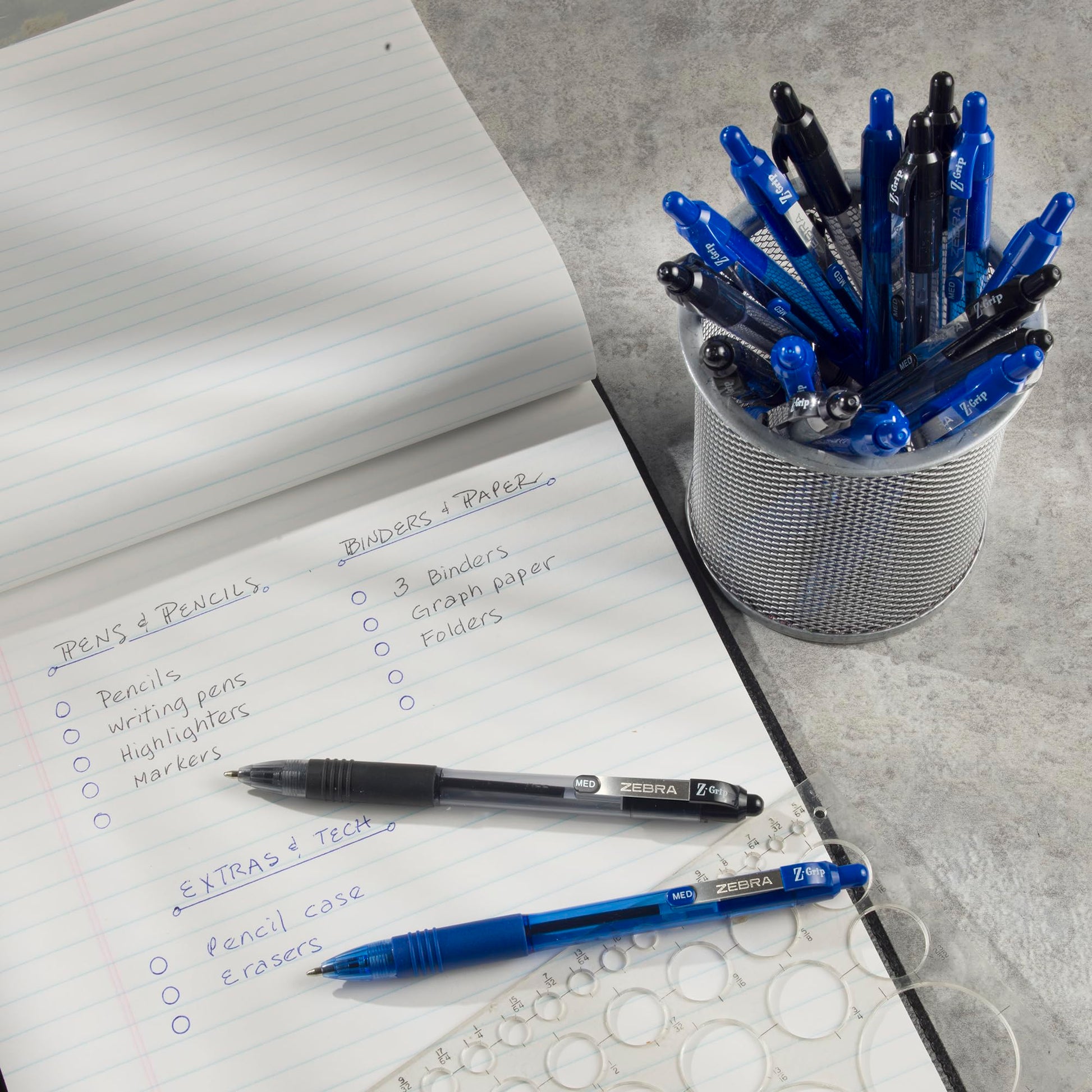 Zebra Pen Z-Grip Ballpoint Pen, Black/Blue Ink, 0.7mm, 30 Bulk-Pack