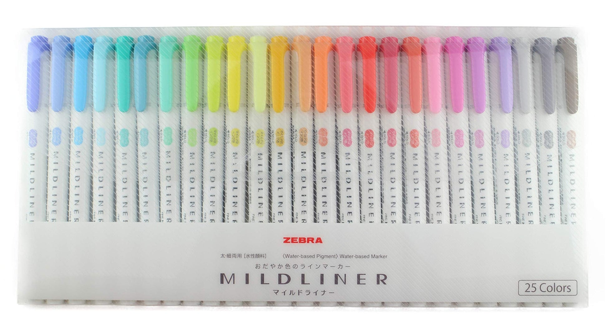 〈New〉ZEBRA Mildliner Water-based Marker, Twin tips (Bold and Fine), Assorted Pastel Color, 25
