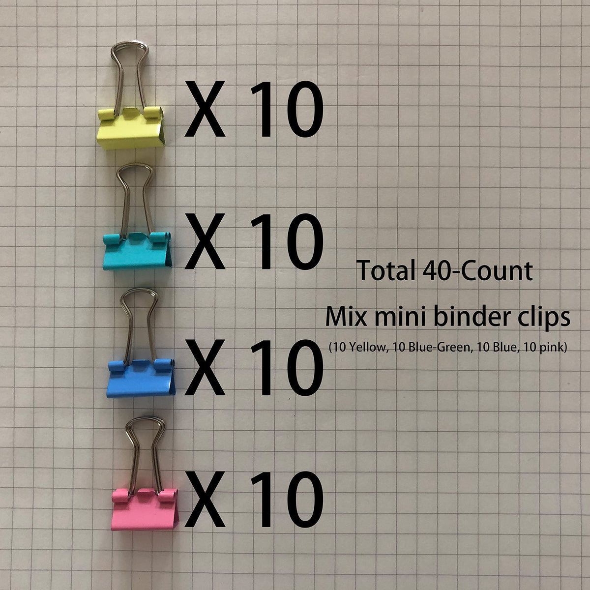 Mini Binder Clips, 5/8" / 0.6 inches / 15 mm a Little Bit Scratch Paper Clips 40 PCS (40 PCS, Mix)