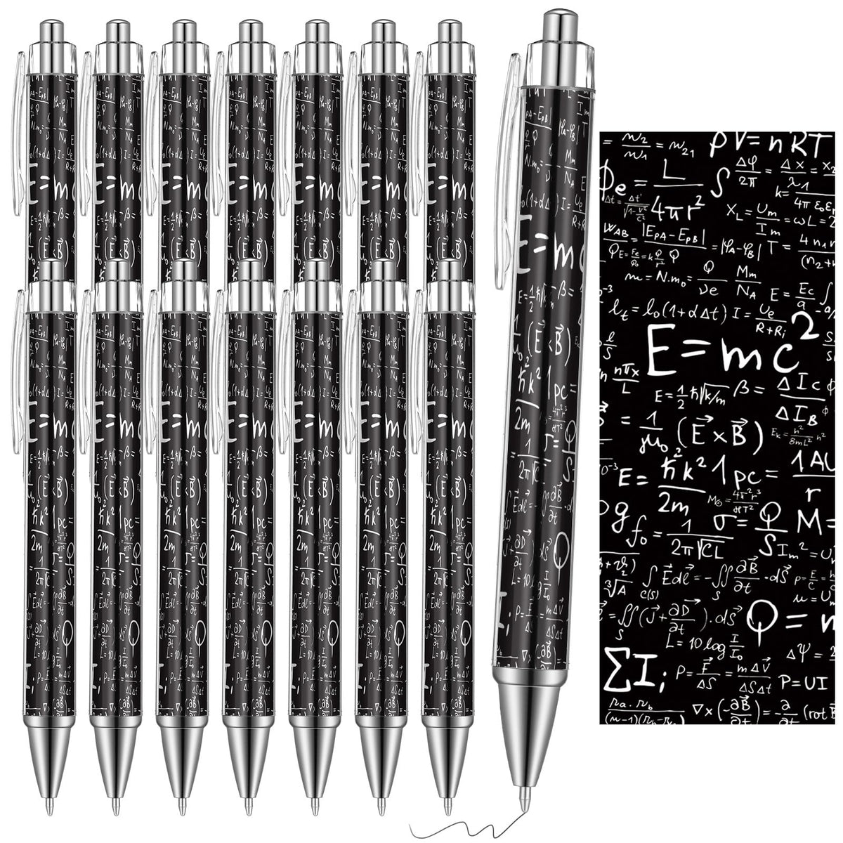 Weekgrat 48 Pcs Math Ballpoint Pen Math Party Favor Black Ink Retractable Ballpoint Pens for