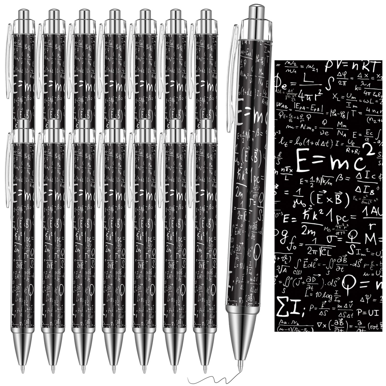 Weekgrat 48 Pcs Math Ballpoint Pen Math Party Favor Black Ink Retractable Ballpoint Pens for
