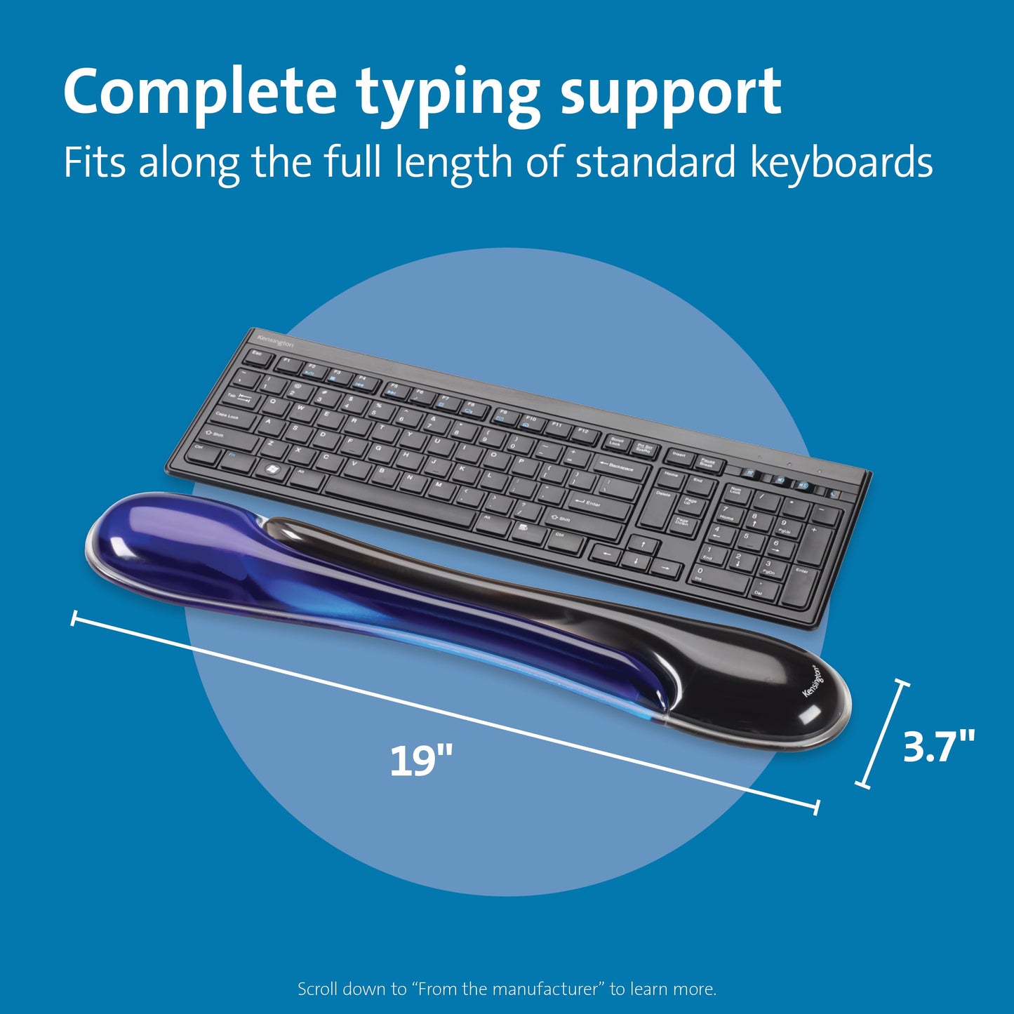 Kensington Duo Gel Keyboard Wrist Rest (K62397AM) Blue