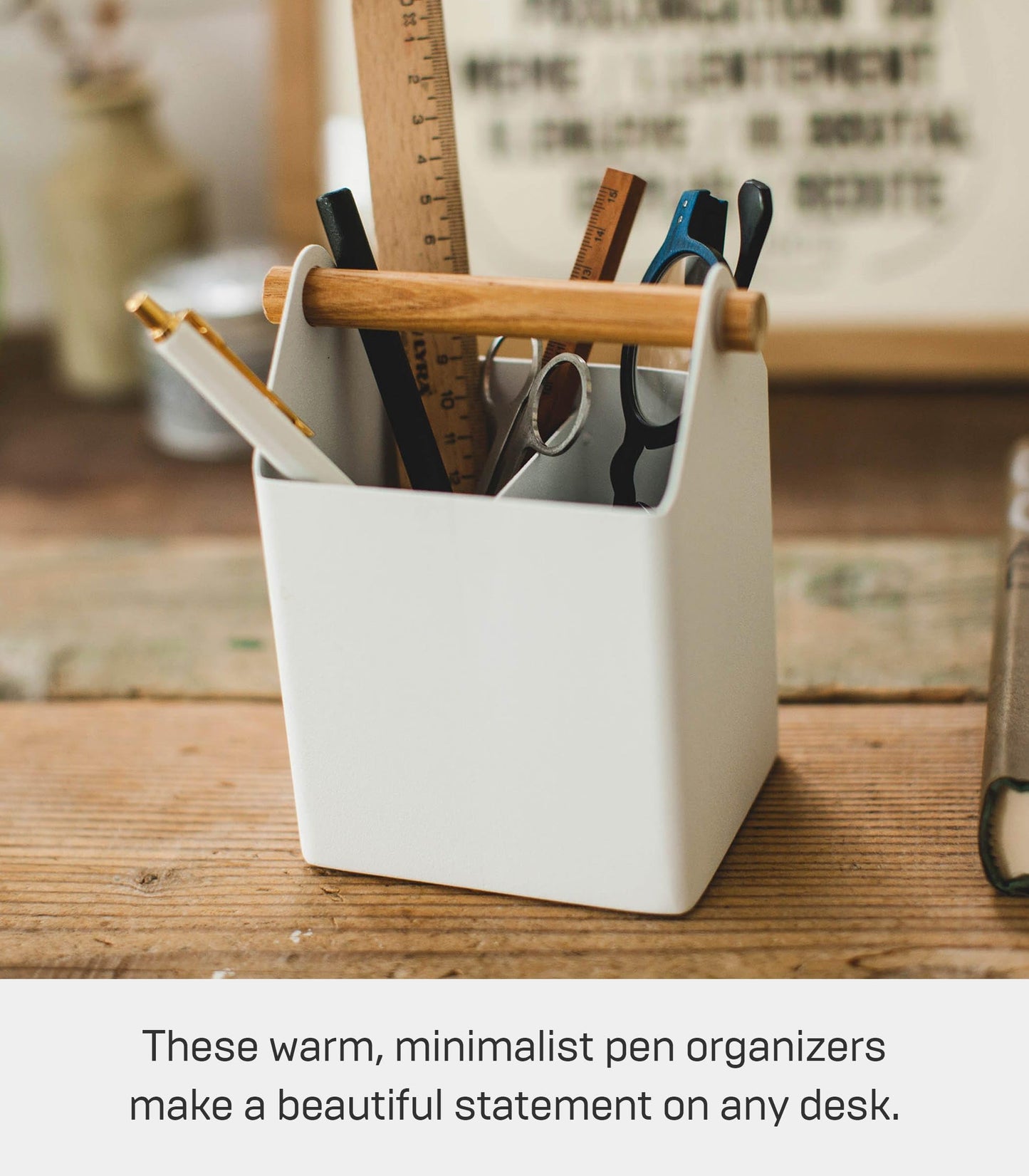 YAMAZAKI Home Tosca Desk Organizer - Stationary Holder For Office & School Supplies - Pens - Steel