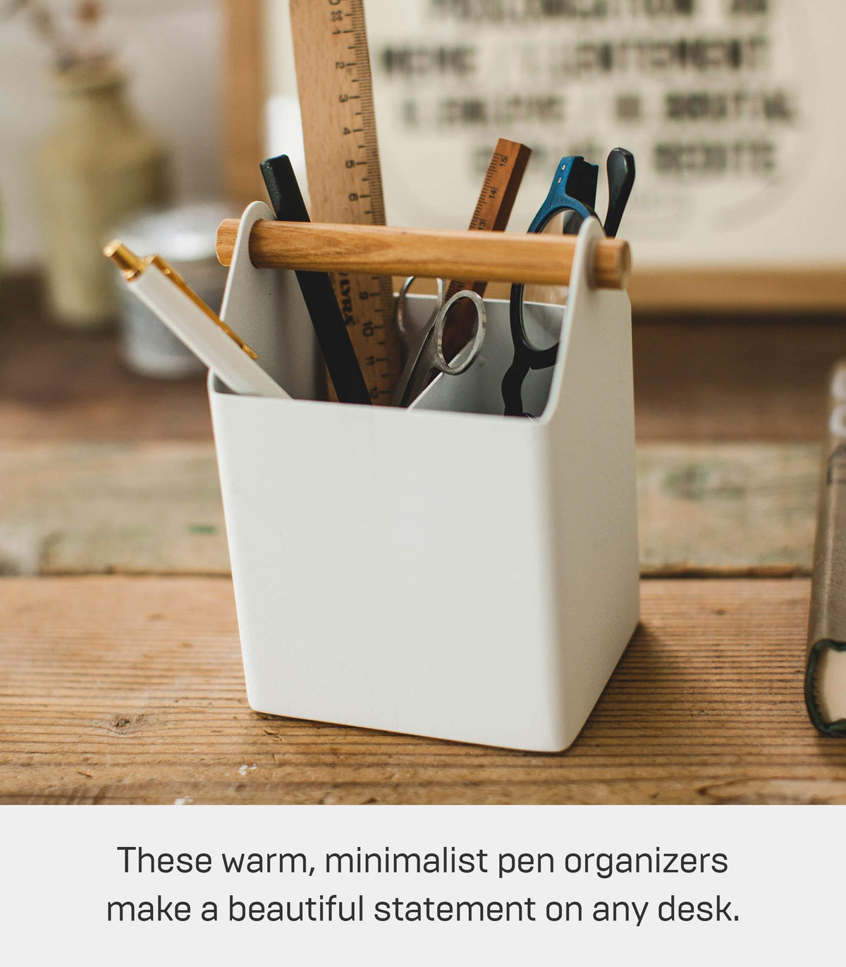 YAMAZAKI Home Tosca Desk Organizer - Stationary Holder For Office & School Supplies - Pens - Steel