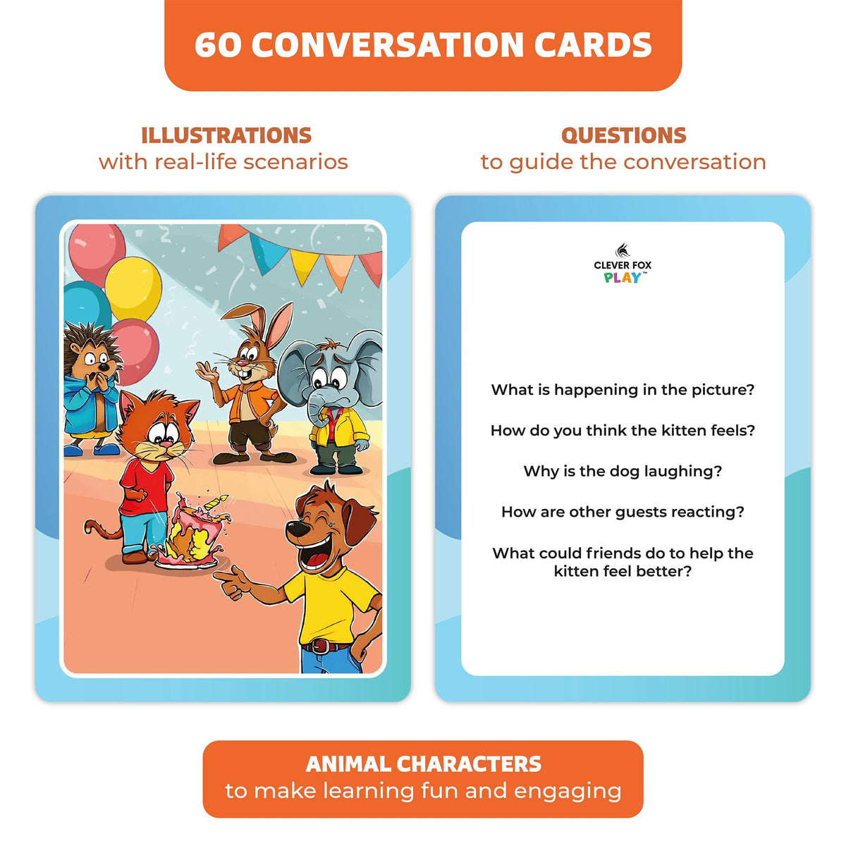 Who What Why Conversation Cards for Kids, Speech Therapy Materials, Ages 4+