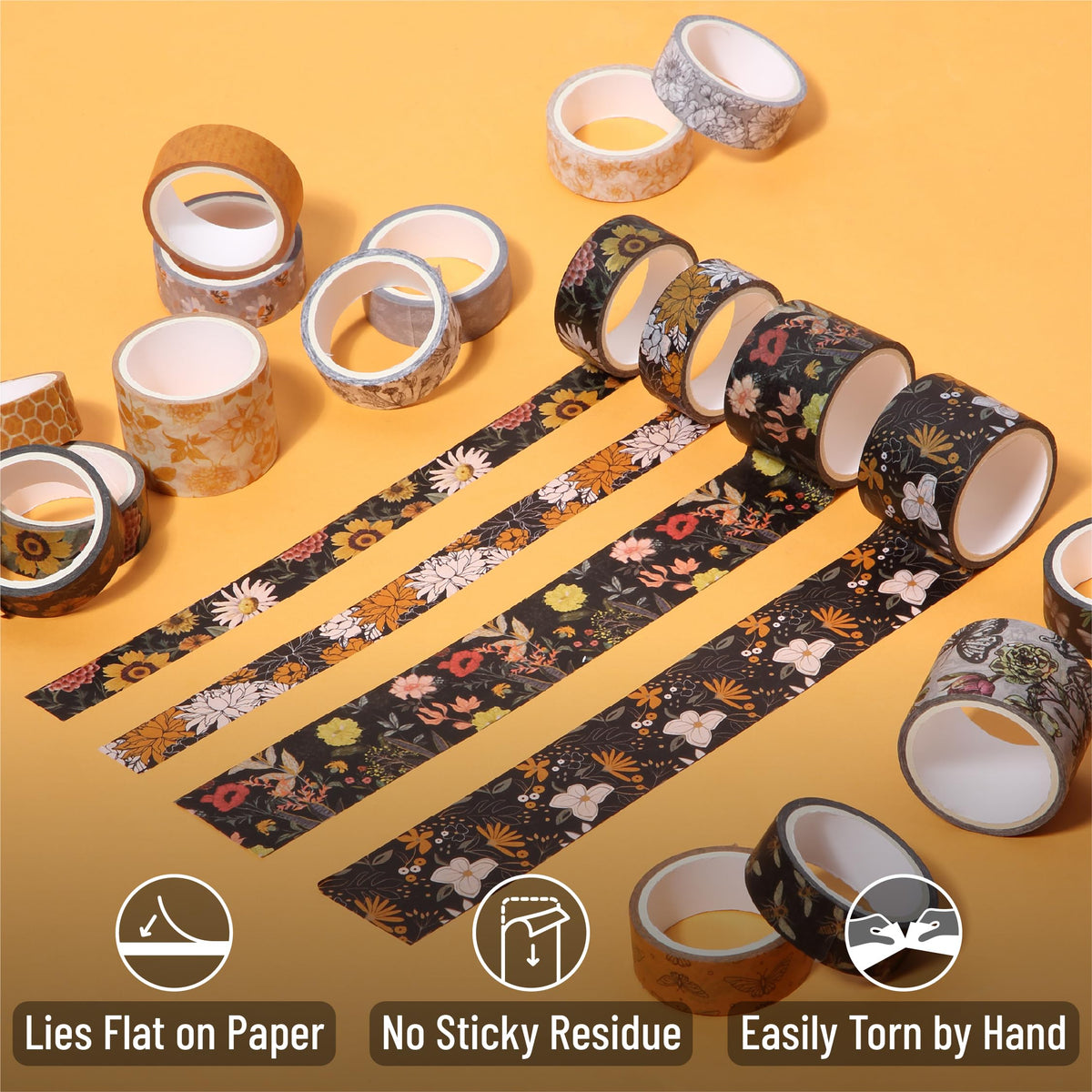 Mr. Pen- Washi Tape Set, 20 Rolls, Assorted Sizes, 4.37 Yards/Roll