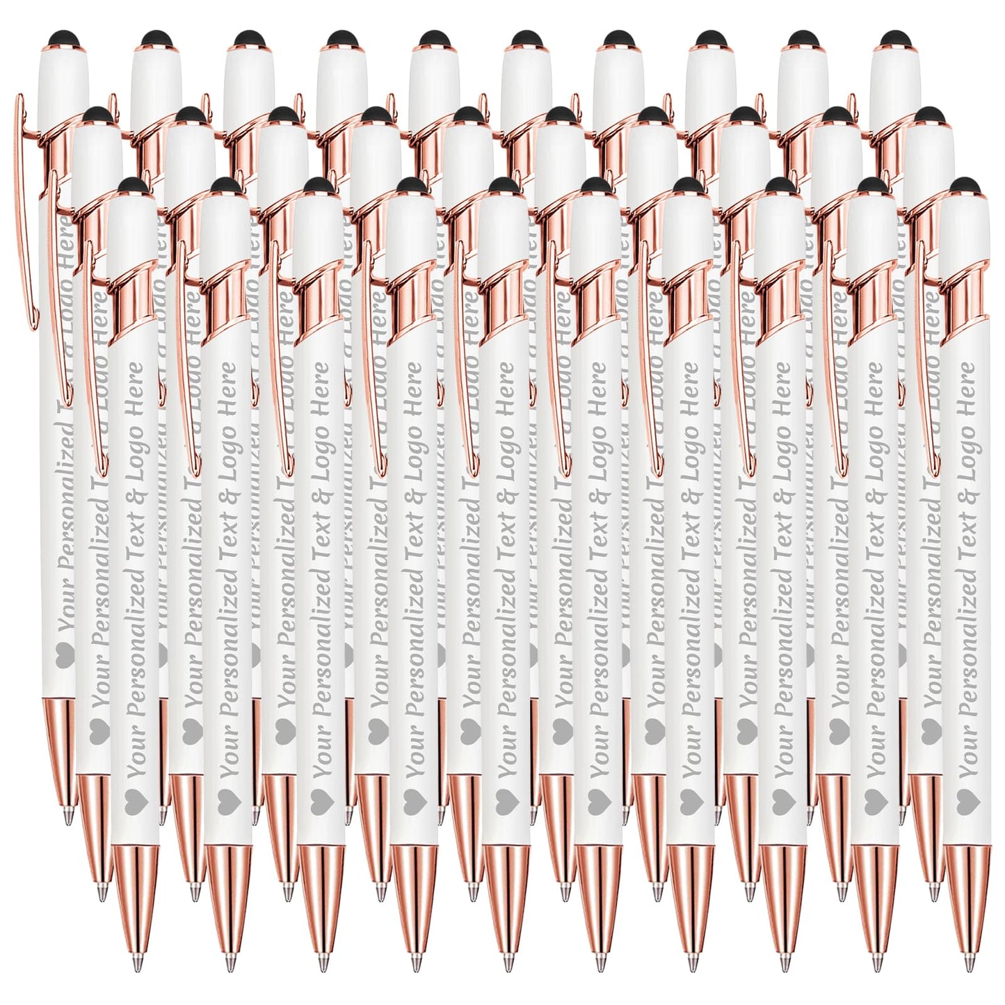 STREADVE Personalized Custom Pens 30 Engraved Writing Pen with Name Logo, Customized Promotional