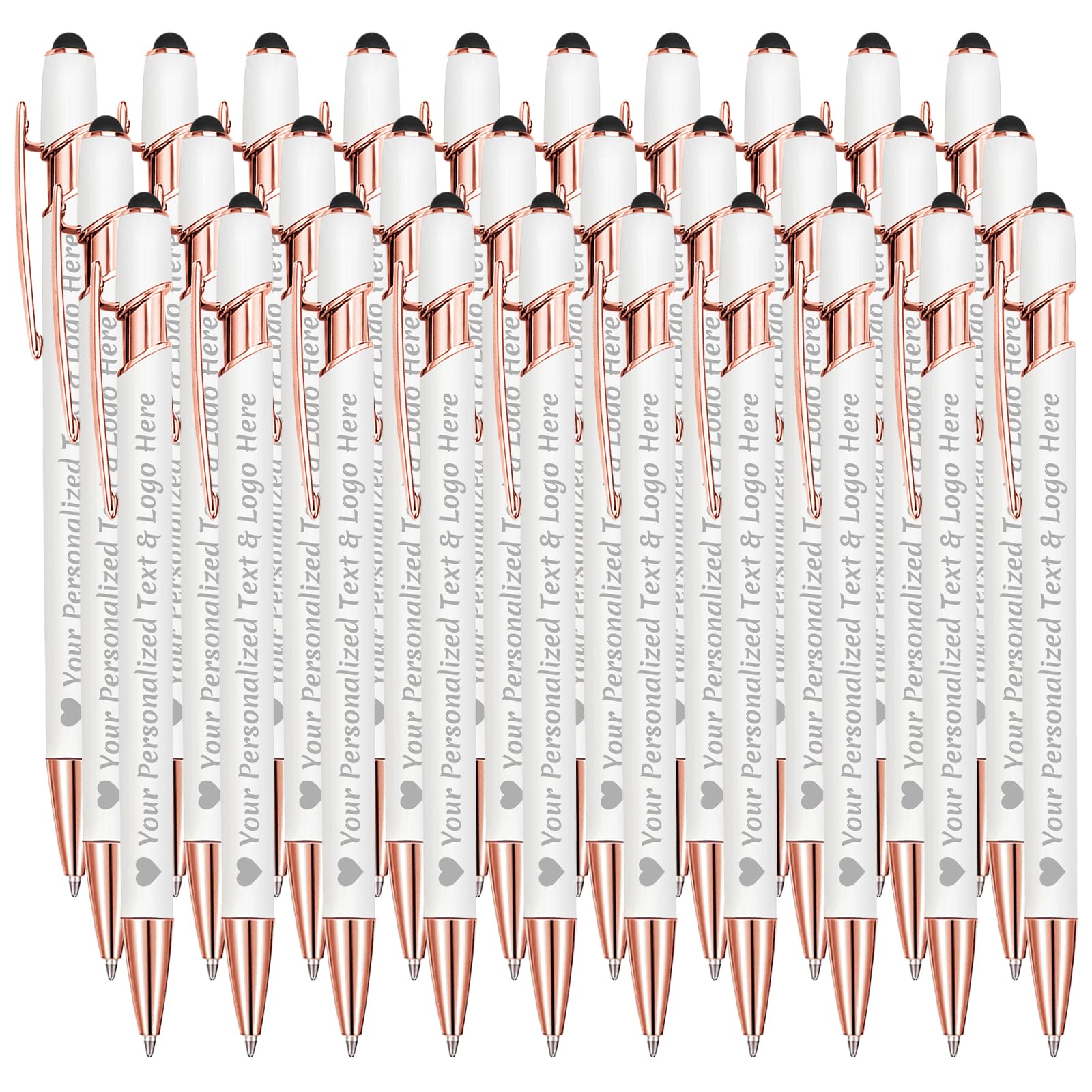 STREADVE Personalized Custom Pens 30 Engraved Writing Pen with Name Logo, Customized Promotional