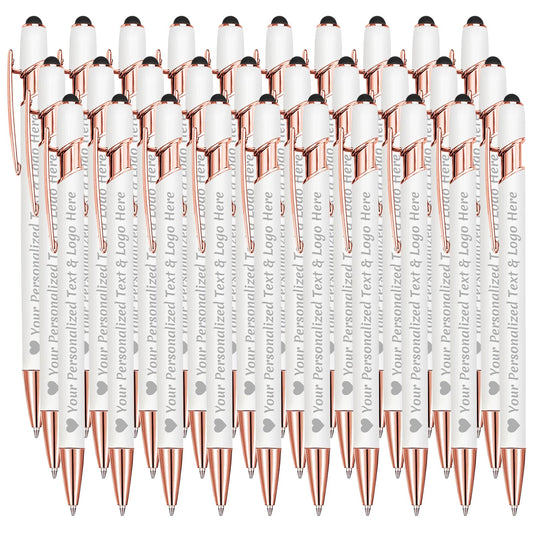 STREADVE Personalized Custom Pens 30 Engraved Writing Pen with Name Logo, Customized Promotional