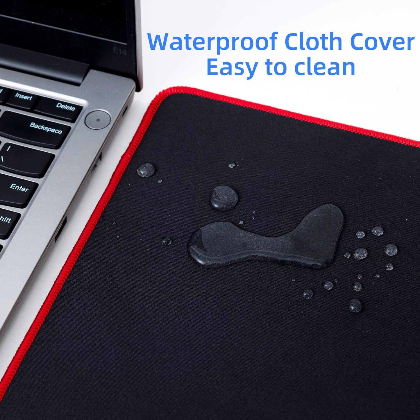 Wolaile Large Computer Mouse Pad for Desk-Black Stitched Edge-50x17 inches