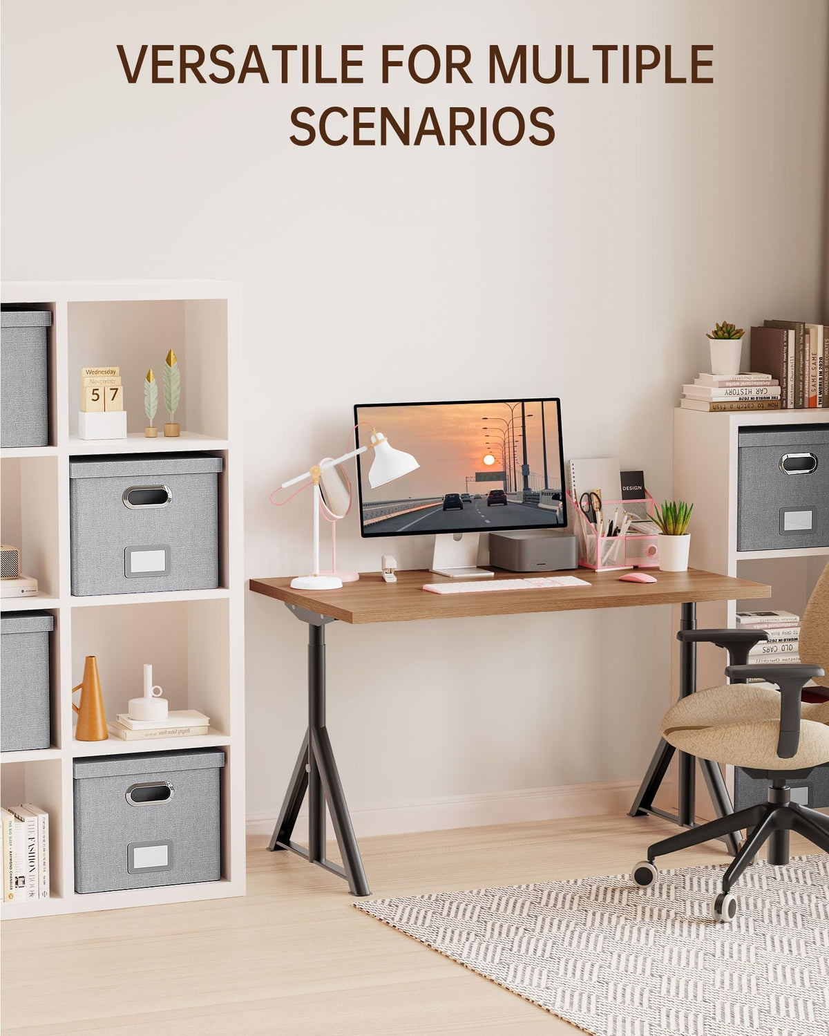 Oterri File Organizer, File Box, File Cabinet for Letter File Folder Storage, Hanging File