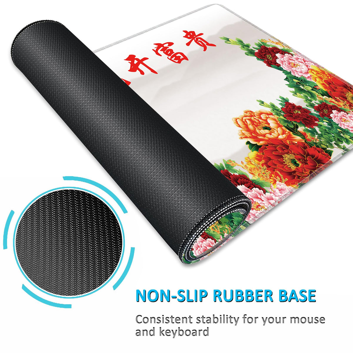 LL-COEUR XXL Landscape Gaming Mouse Pad Computer Keyboard Mat Office Desk Pad (Peacock, 39.3" x