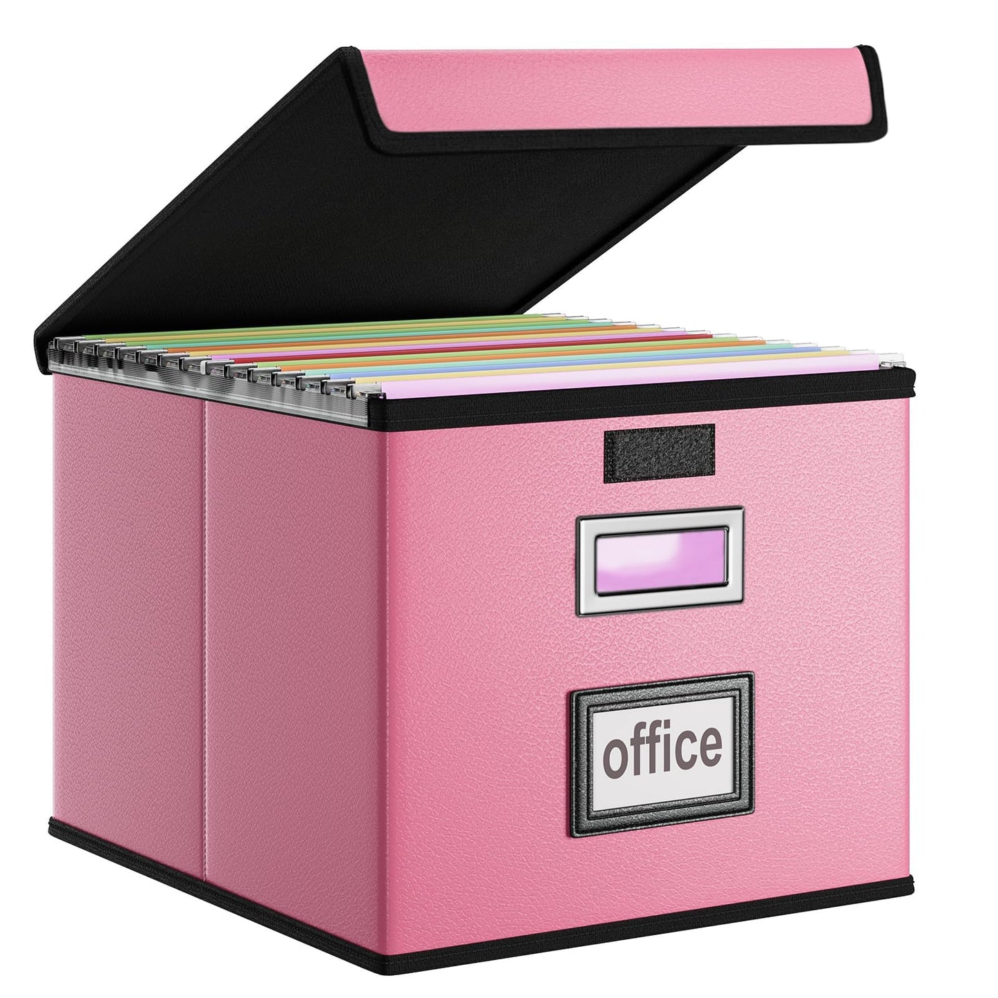 Huolewa File Organizer Box with Lids, Collapsible File Folder Organizer