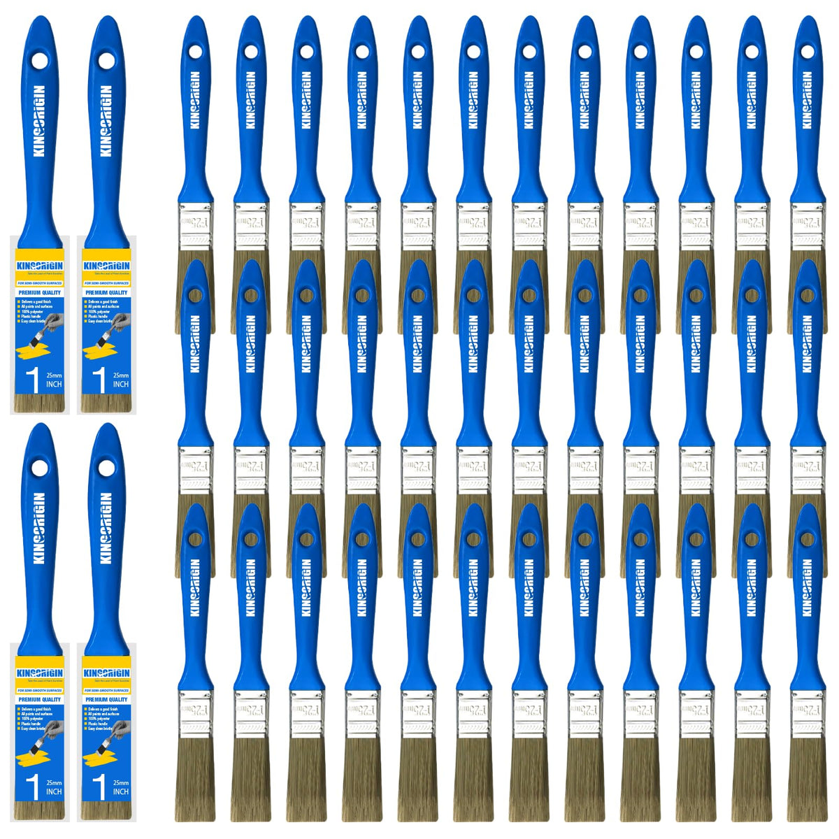 King Origin Versatile Paint Brush Set 40 PCS 1 Inch Paint Brushes