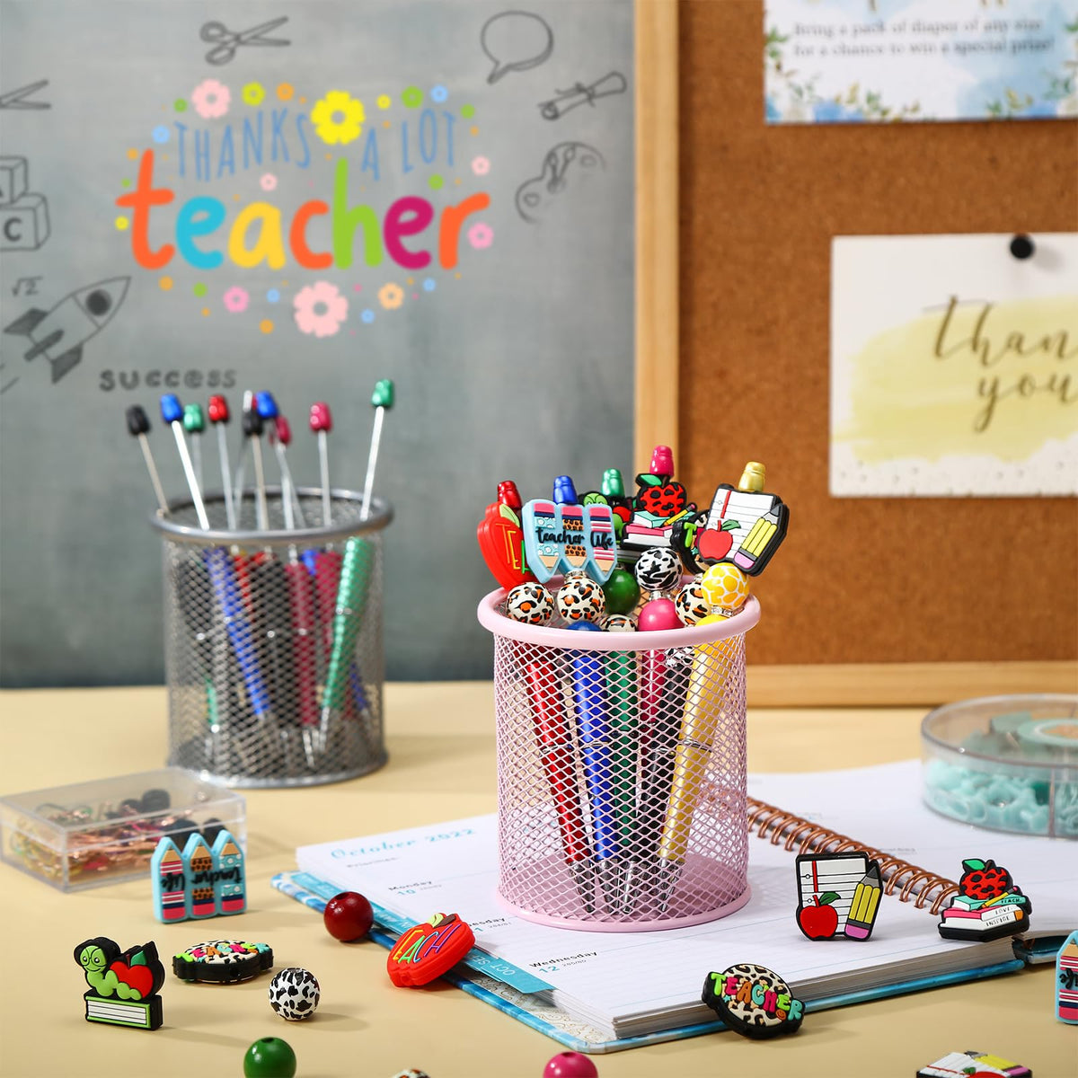 Ctosree 36 Sets Teacher Beadable Pen Kit for Teacher Appreciation Gifts Bead Pen Kit Assorted