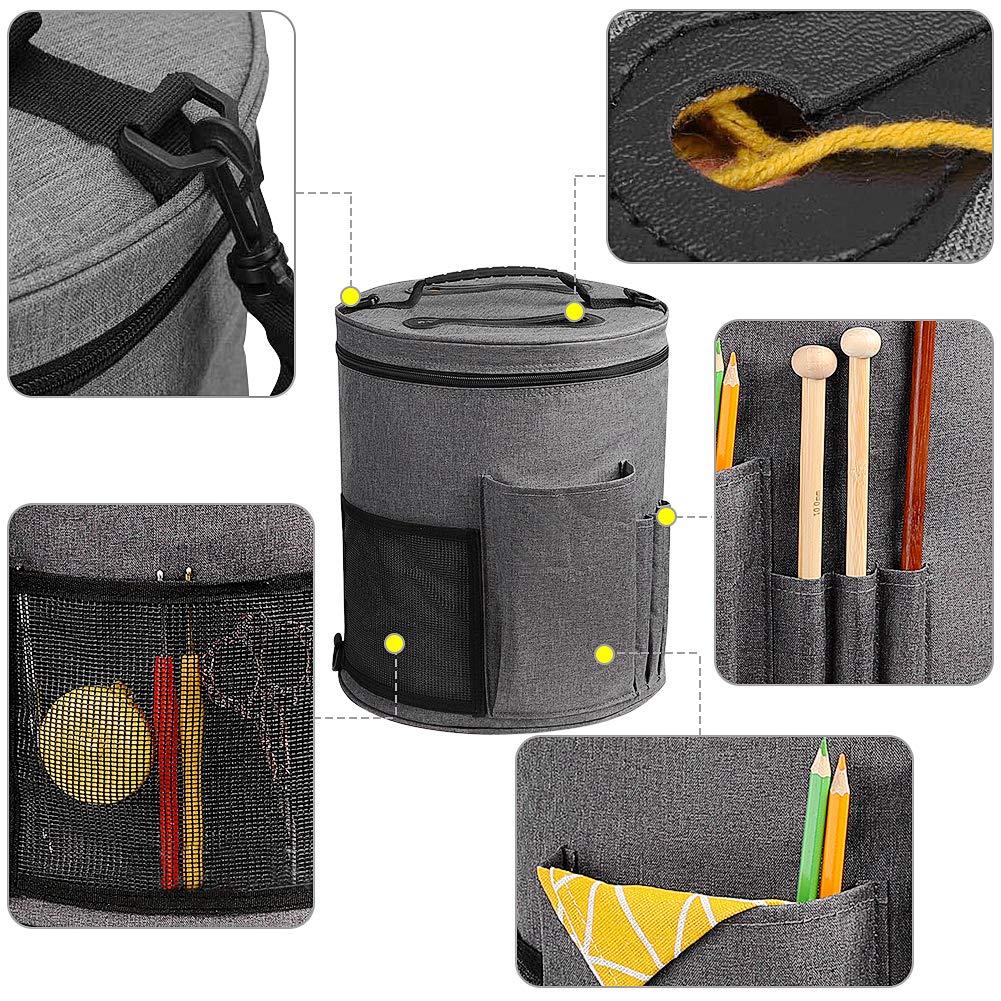 SumDirect Knitting Bag, Yarn Organizer Tote Bag Portable Storage Bag for Yarns, Carrying Projects