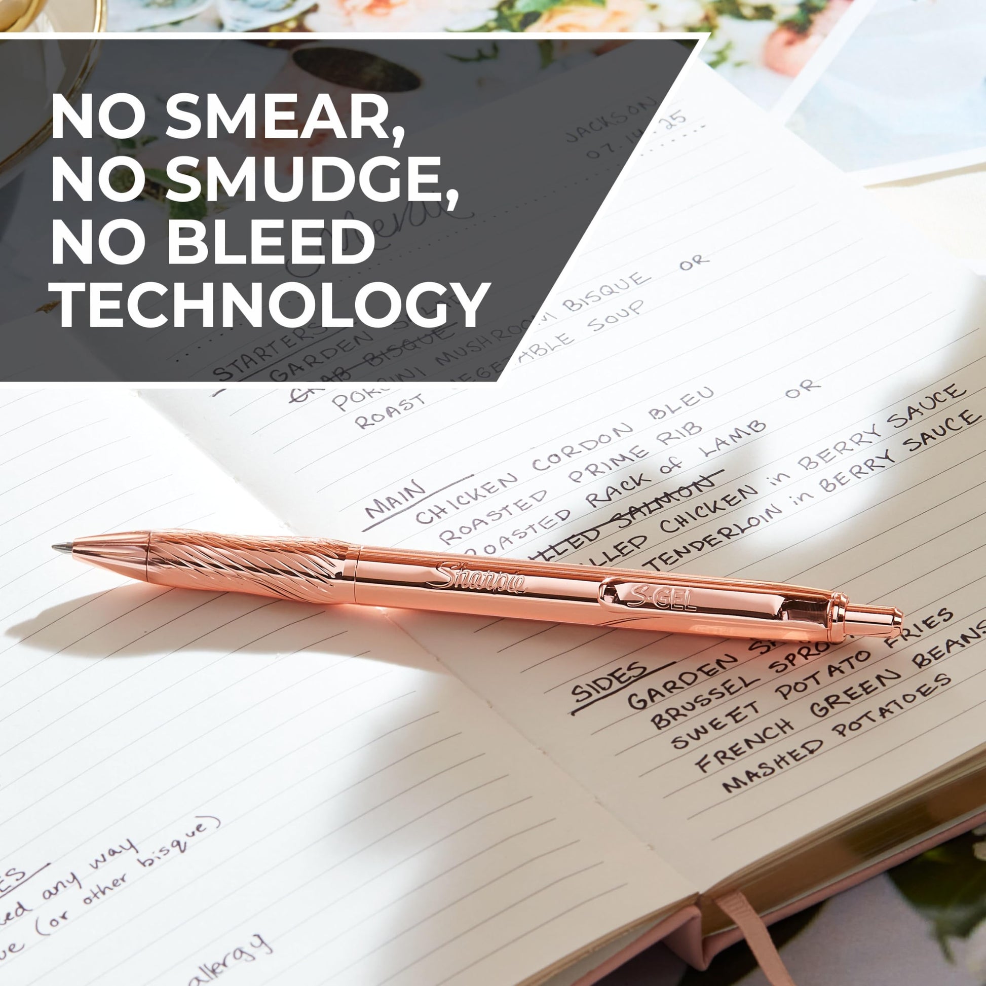 Sharpie S-Gel Pens, Copper Metal Body, Medium Point (0.7mm), Black Gel Ink, Includes 2 Pens and 2